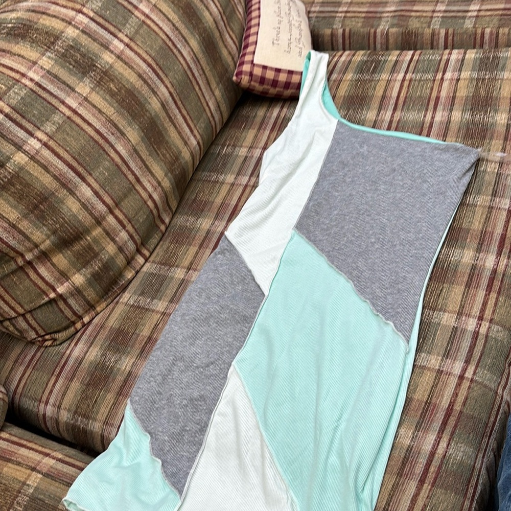 Blue blush one shoulder dress